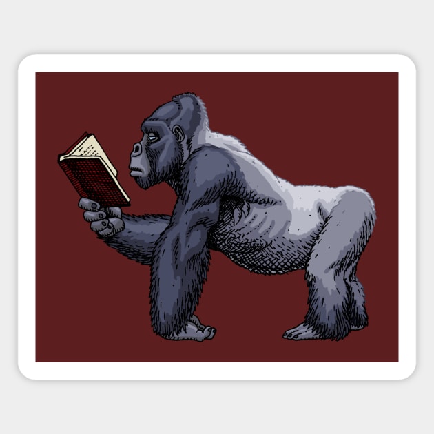 Reading Silverback Magnet by Ninjangulo